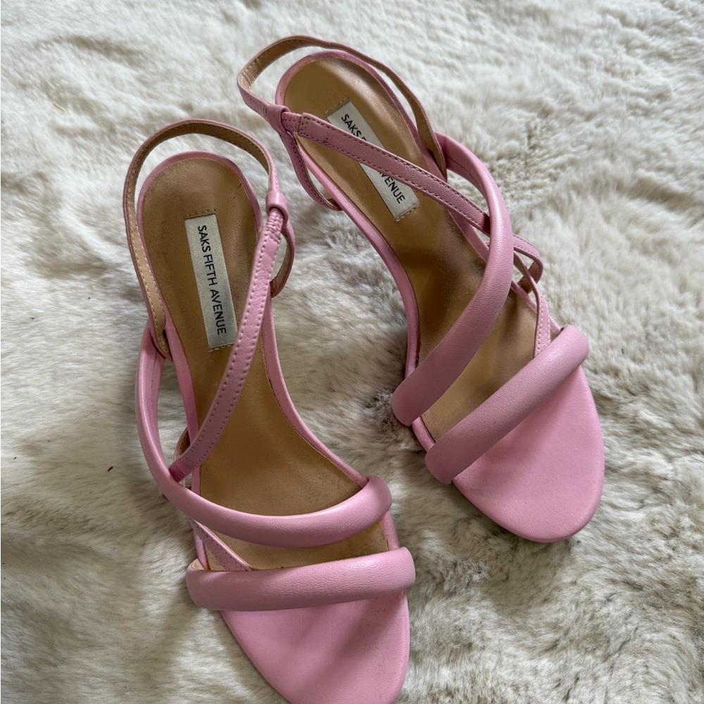 Saks Fifth Avenue Pink Sandals with Strappy Slingback